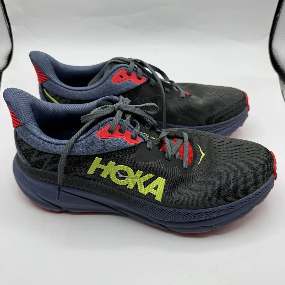 Hoka Challenger ATR 7 Women's Trail Running Shoes‎ Gray Red Yellow Size 11B